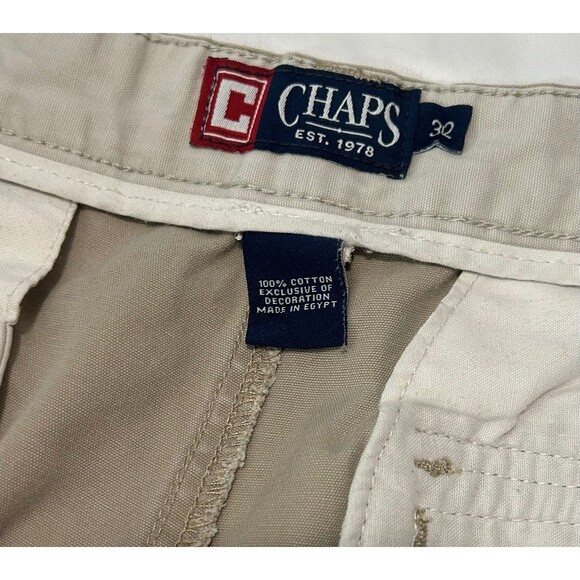 Chaps Cargo Shorts Men’s Size 32 Khaki Tan Cotton Button Pockets Casual. - Picture 8 of 8